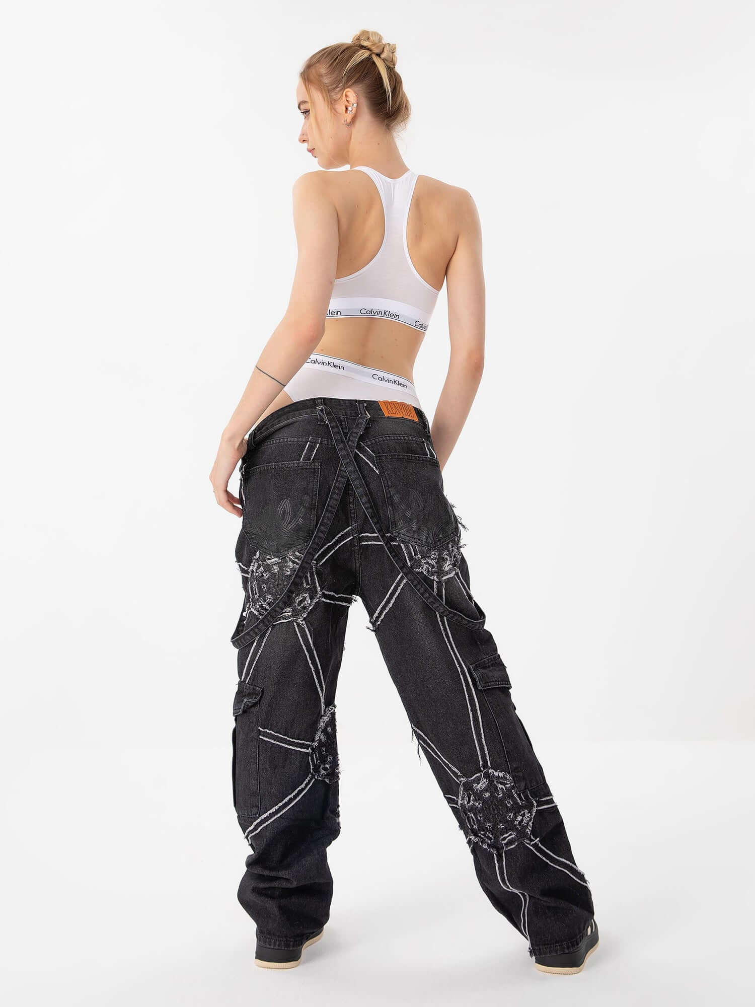 Thesupermade High Street Hip-Hop Spider Web Denim Pants-1512 Xokool ®