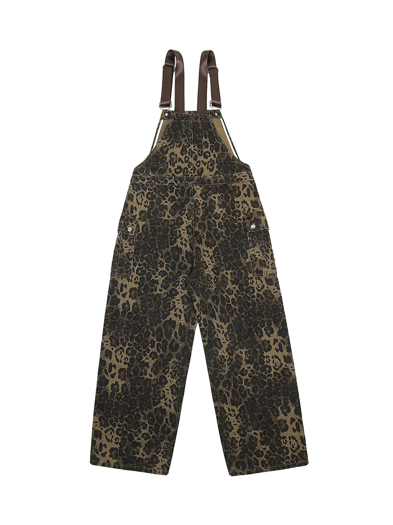 Leopard Print Street Style Workwear Overalls Streetwear