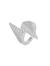 Lightning shaped Zirconia Ring Streetwear
