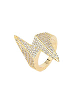 Lightning shaped Zirconia Ring Streetwear