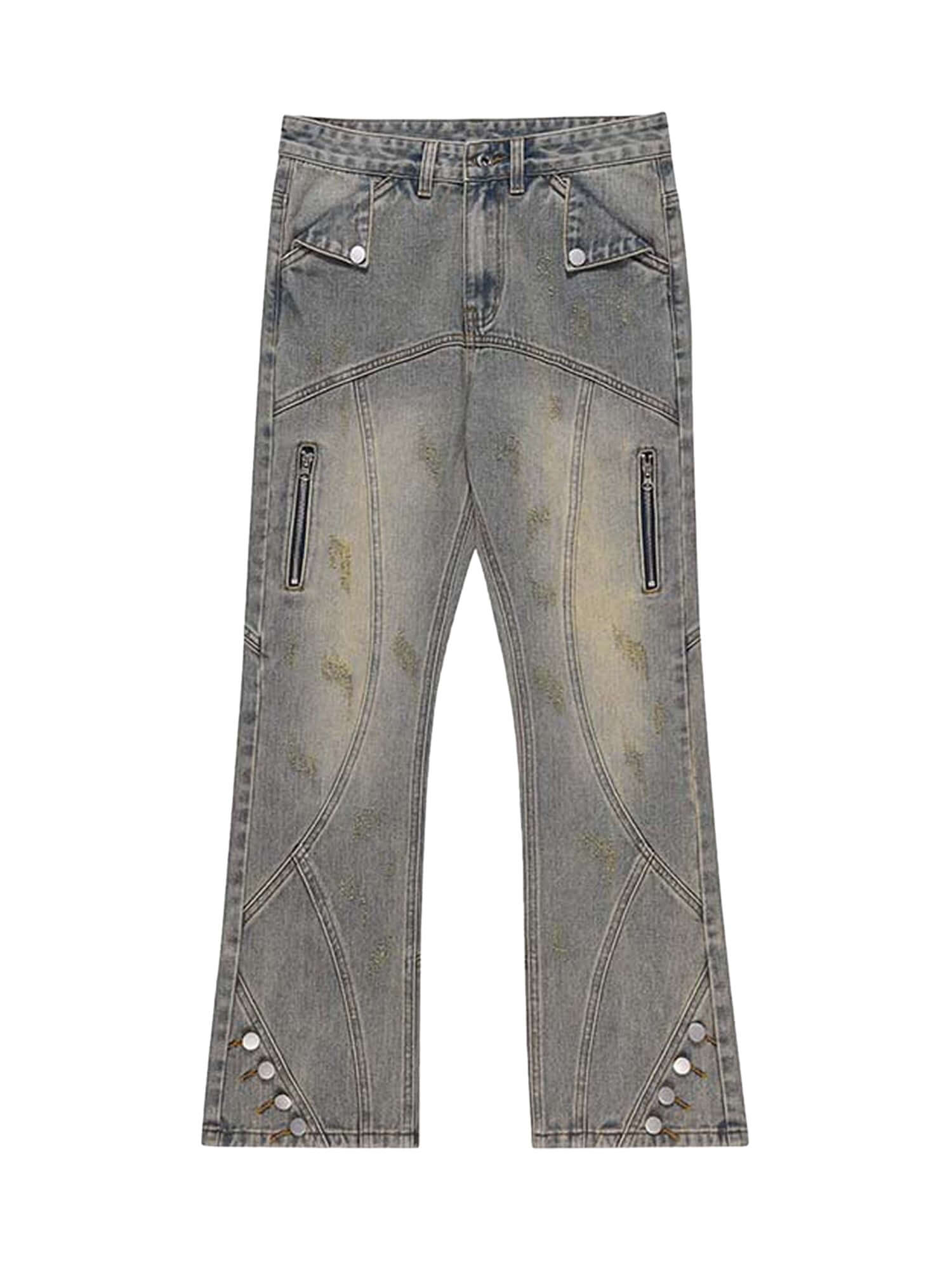 Patchwork Stressed Jeans Streetwear