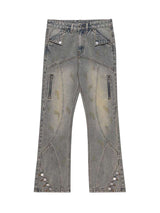 Patchwork Stressed Jeans Streetwear