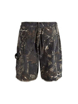 Retro Distressed Camouflage Workwear Hip Hop Shorts Streetwear