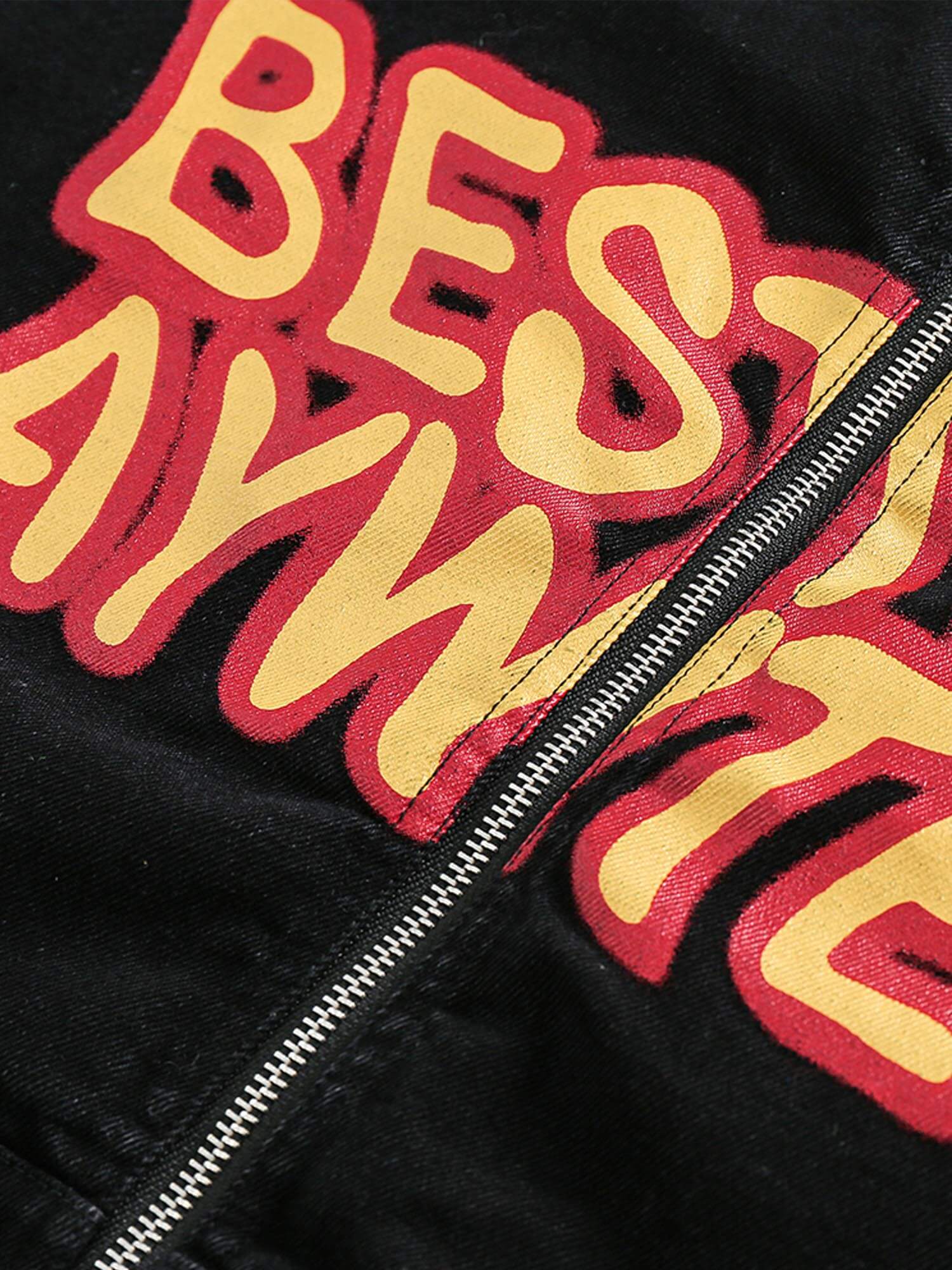 Retro Patchwork Letter Denim Jacket Streetwear