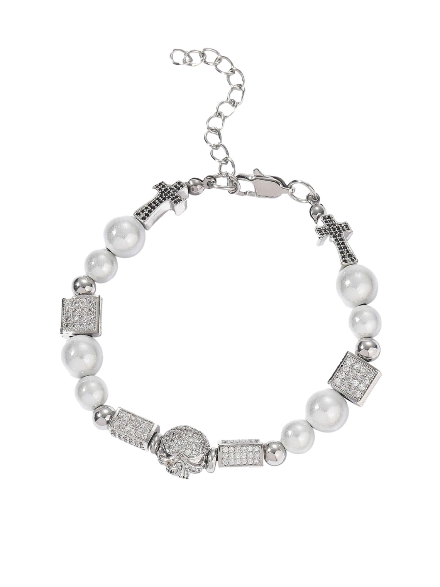 Skull Diamonds Stainless Steel Bracelet Streetwear