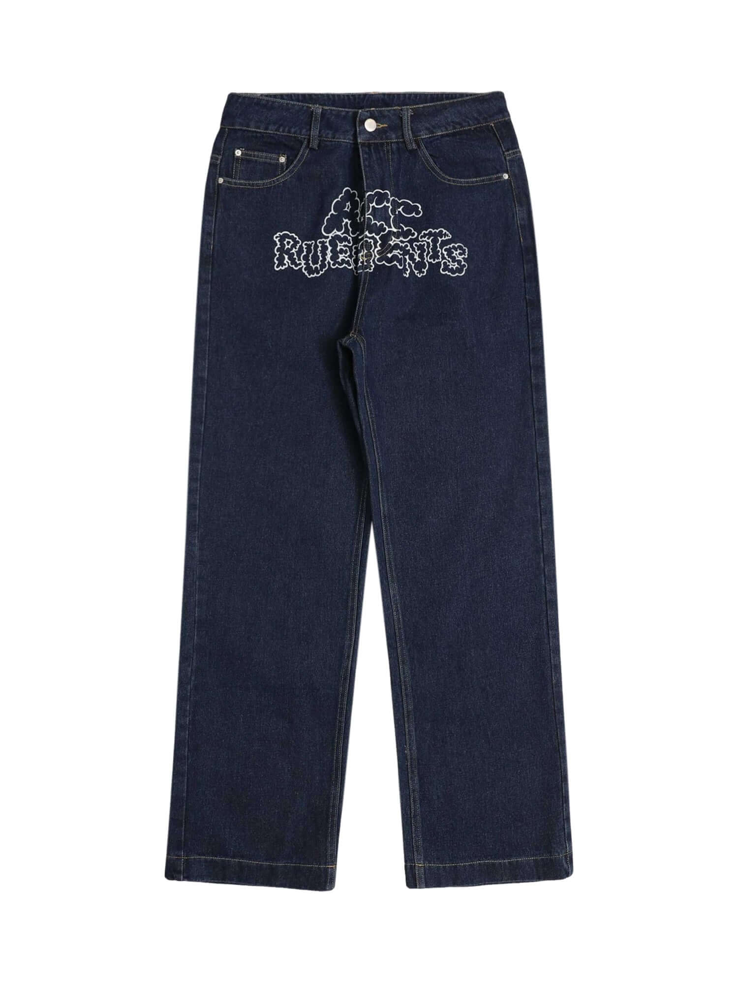 Star Letter Print Jeans Streetwear