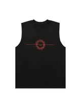 Thorn Ring Retro Font Street Rap Sleeveless Vest Streetwear