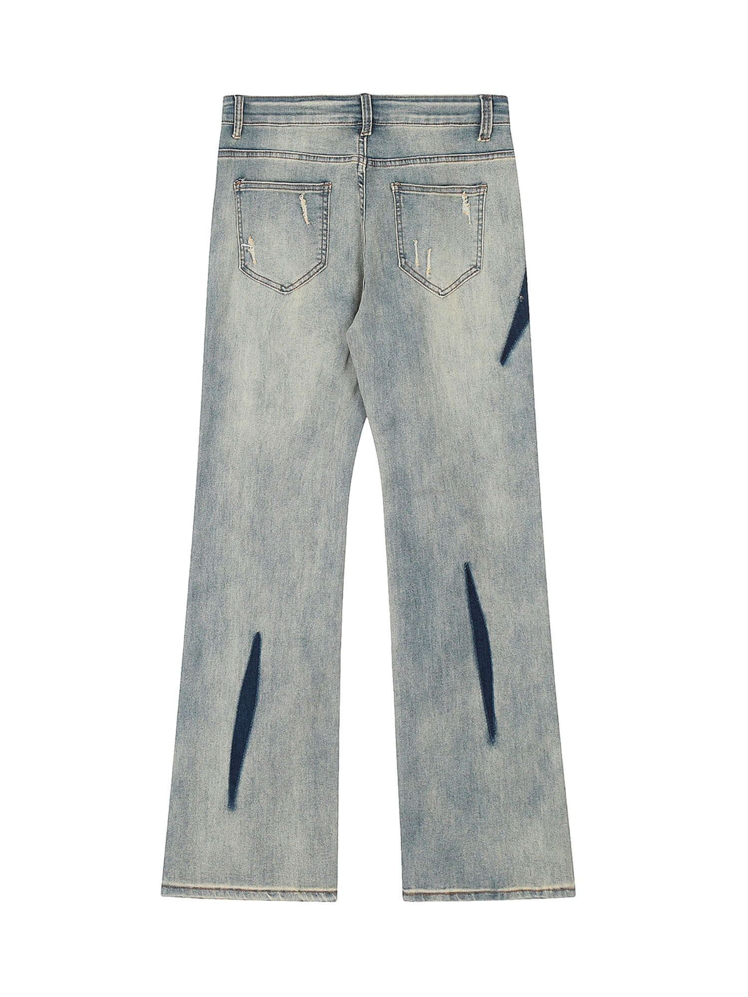 Vintage Washed Split Structure Hip Hop Jeans Streetwear