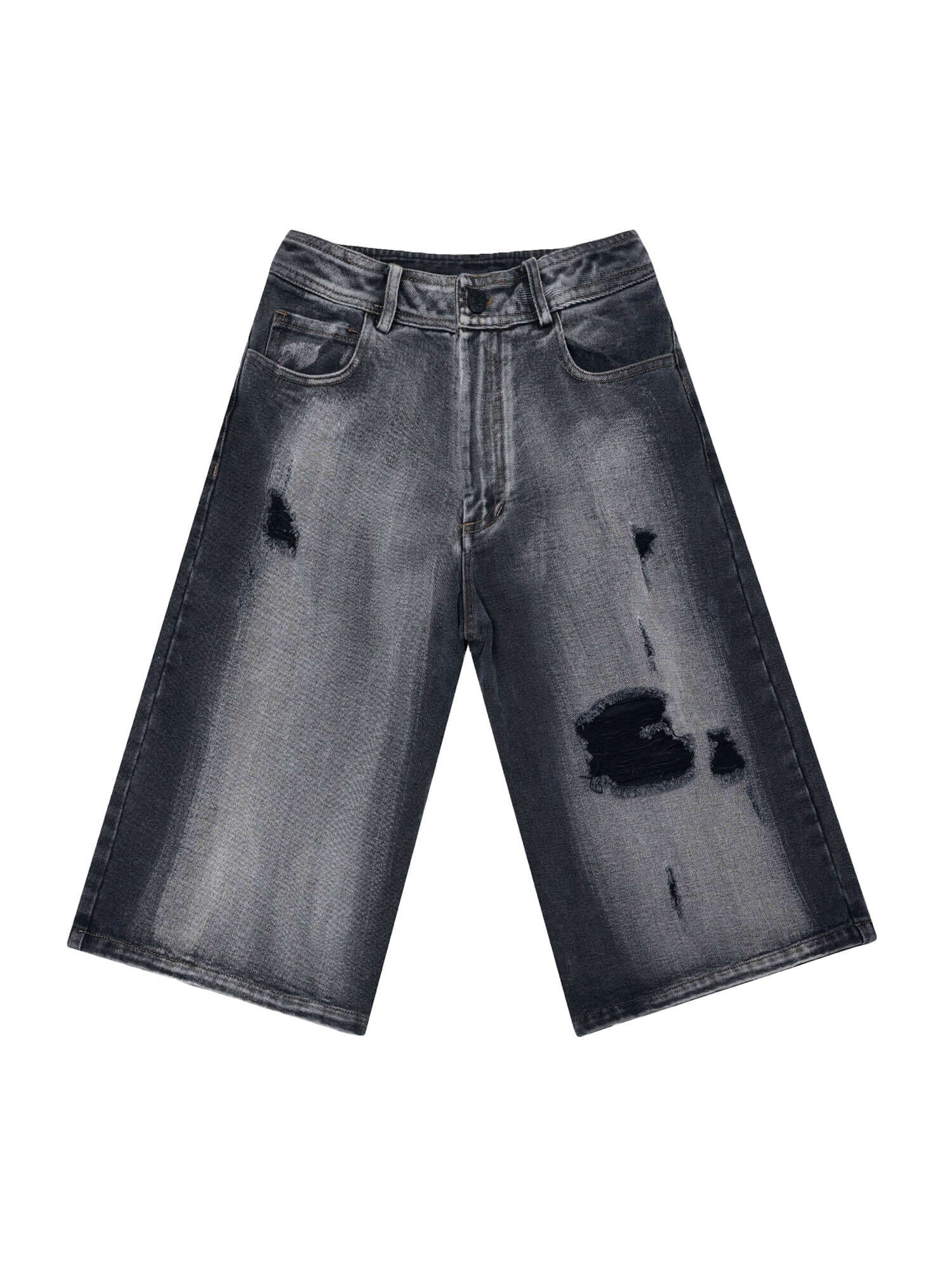 Washed Ripped Vintage Cargo Denim Jort Streetwear | Xokool®