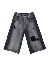 Washed Ripped Vintage Cargo Denim Jort Streetwear | Xokool®
