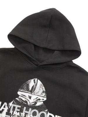 Lustiger Slogan Hoodie – Nahaufnahme Kapuze und Print | XoKool