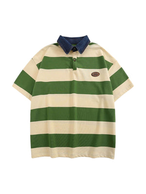 Bring timeless flair to your wardrobe with the Vintage Color Striped Polo Shirt. Made from a breathable cotton blend, this short-sleeved polo features a classic chest pocket, ribbed collar and cuffs, and a vibrant striped pattern that adds a retro touch t