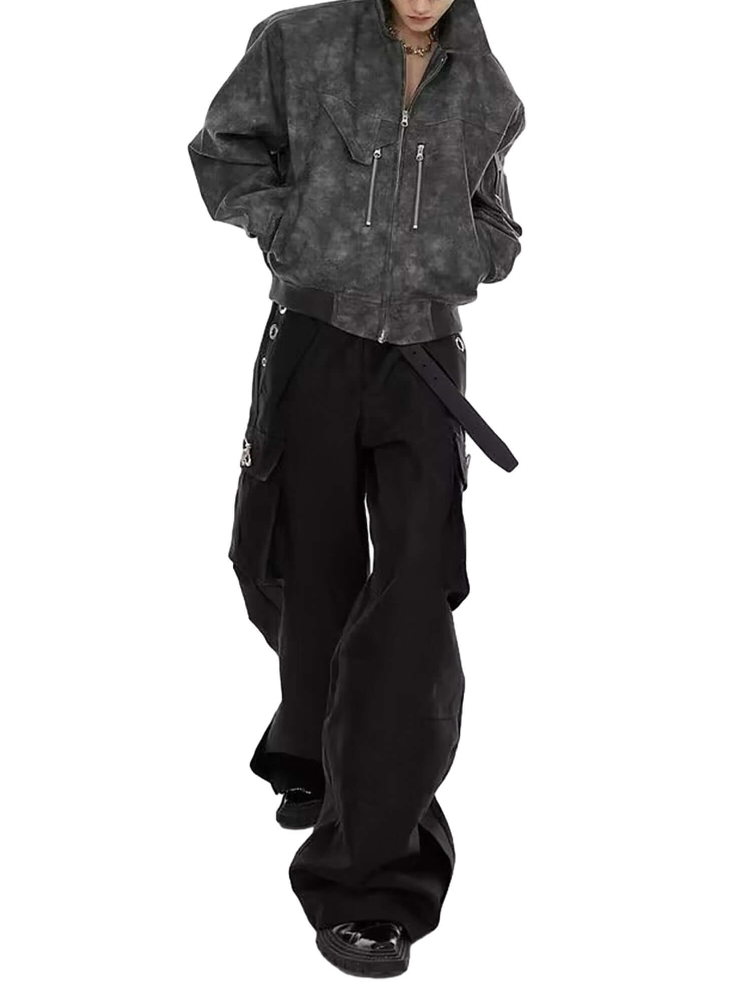 Channel raw attitude with the Vintage Motorcycle Suede Street Rap Jacket — a bold blend of retro biker style and modern streetwear flair. Crafted from durable denim with a suede-like finish, this jacket features a distressed look, front zipper closure, ri