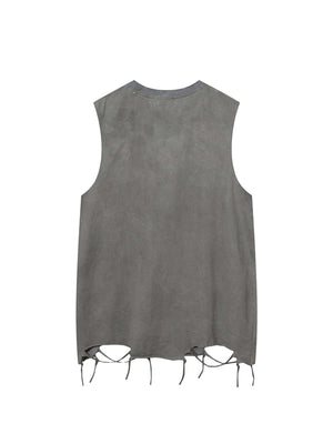 Bring bold energy to your look with the Vintage Necklace Star Print Hip Hop Tank Top. Crafted from a soft and breathable cotton blend, this sleeveless top features a unique distressed hem, raw edges, and a standout graphic print for a strong streetwear vi