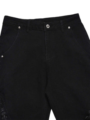 Bring bold structure to your look with the Vintage Rough Edge Flared Jeans — a streetwear essential with an edge. Made from a soft cotton blend, these jeans feature a distinctive ruched leg design, multiple side pockets for function, and a flared silhouet