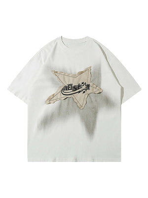 Add a touch of vintage flair to your everyday outfit with the Vintage Star Loose T Shirt. Crafted from a soft and breathable cotton blend, this relaxed-fit tee features a bold star graphic and slogan detail that bring effortless streetwear attitude. With