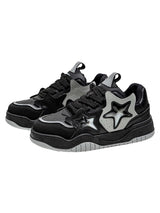 Bring bold energy to your look with the Vintage Star Sneakers — where retro inspiration meets modern streetwear comfort. Crafted from durable synthetic leather and breathable mesh panels, these sneakers feature a padded collar for superior support, reflec