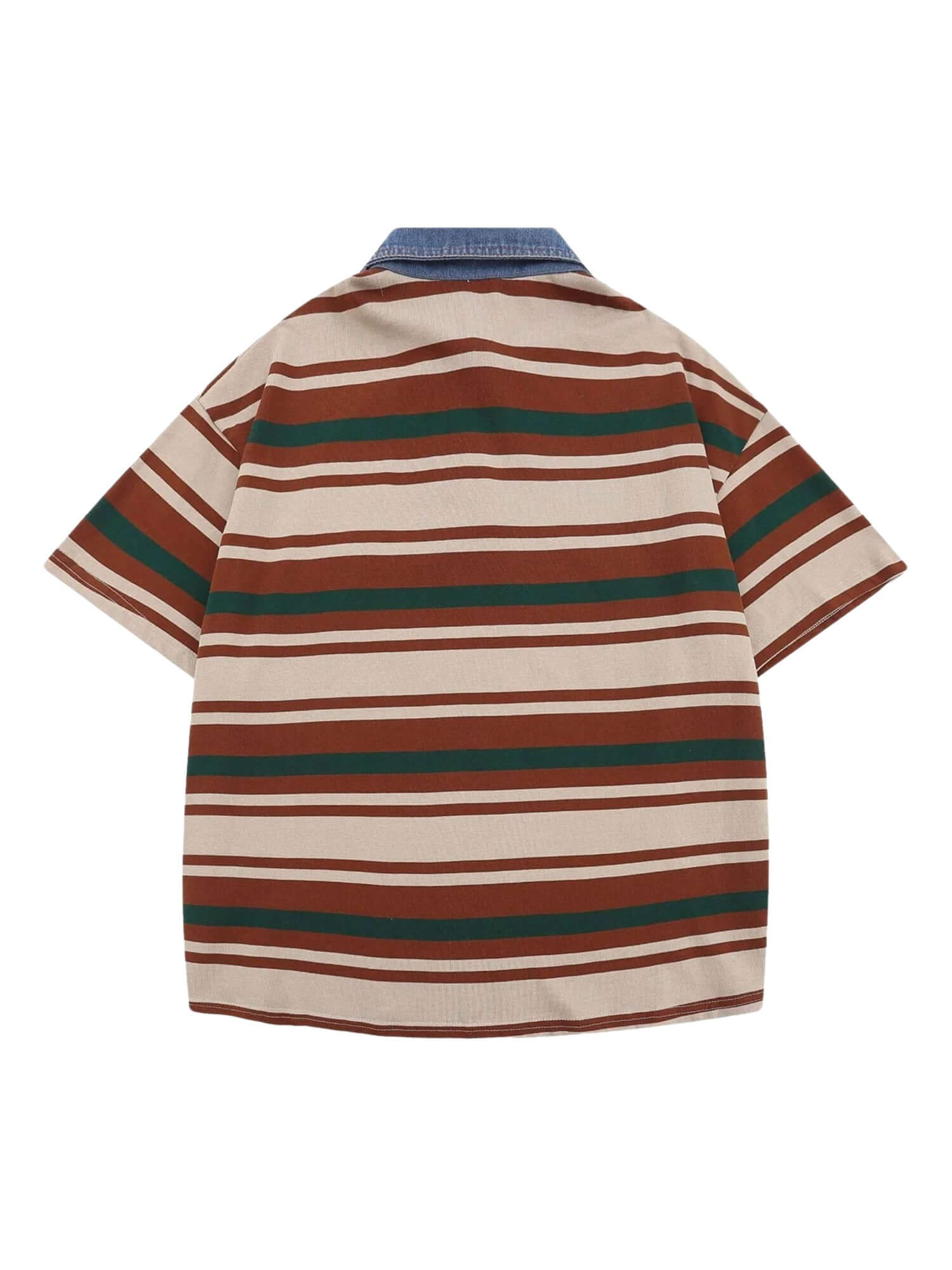 Keep it timeless with the Vintage Striped Polo Shirt — a perfect blend of comfort and classic style. Crafted from a breathable cotton blend, this short-sleeved polo features bold horizontal stripes, a clean button placket, and a contrast collar that adds
