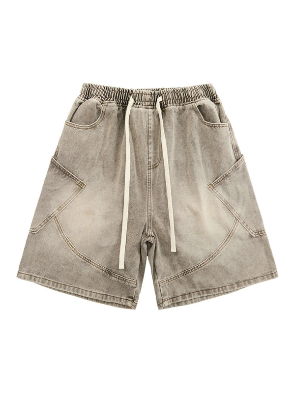 Bring effortless edge to your casual wardrobe with the Vintage Wash Deconstructed Drawstring Denim Shorts. Made from premium denim, these relaxed-fit shorts feature an elastic waistband with an adjustable drawstring for maximum comfort and flexibility. Th