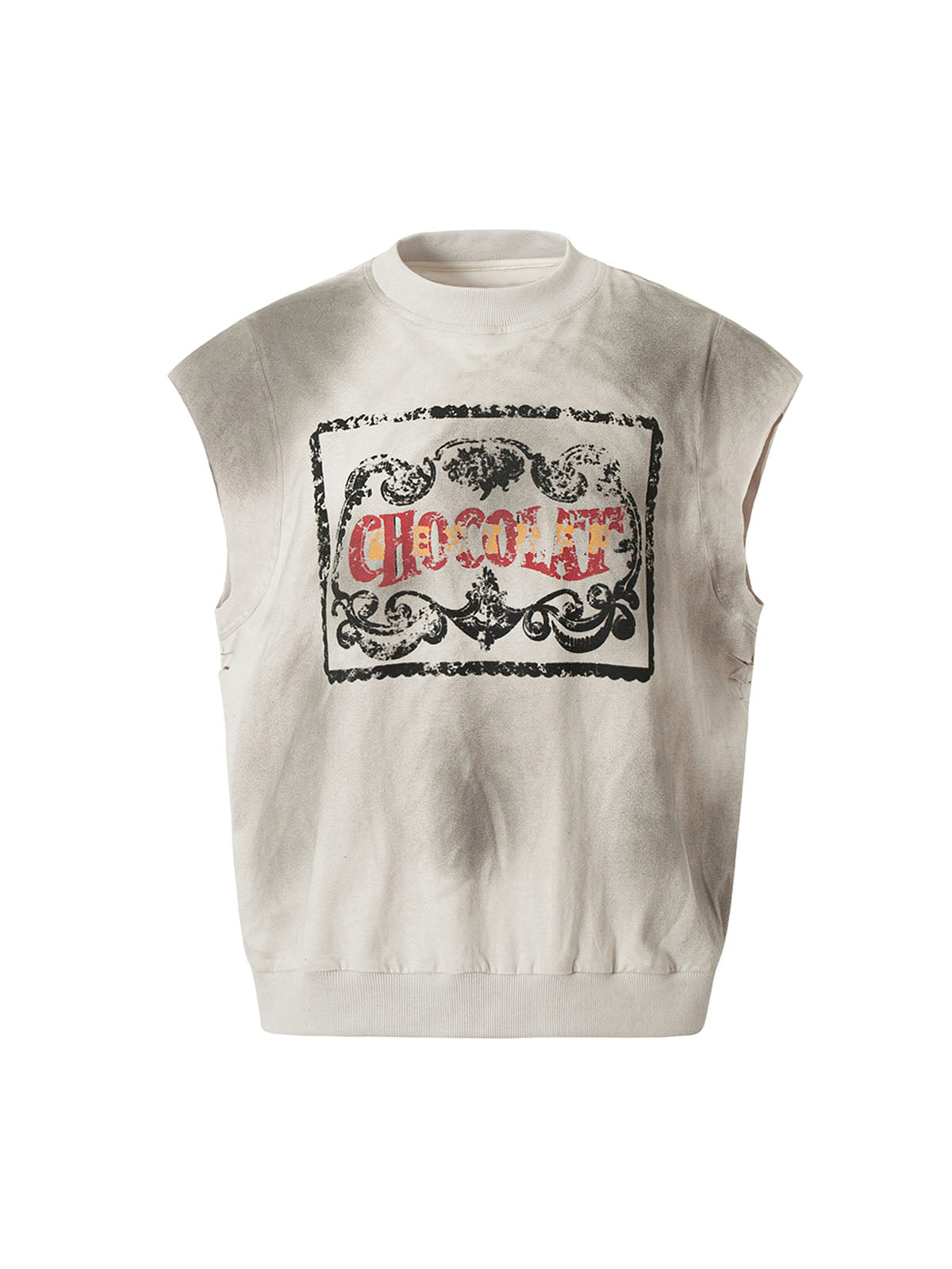 Vintage Washed Graphic Distressed Vest Streetwear