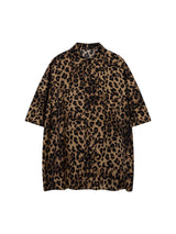 Vintage Wild Leopard Print Button Up Shirt Streetwear Oversize