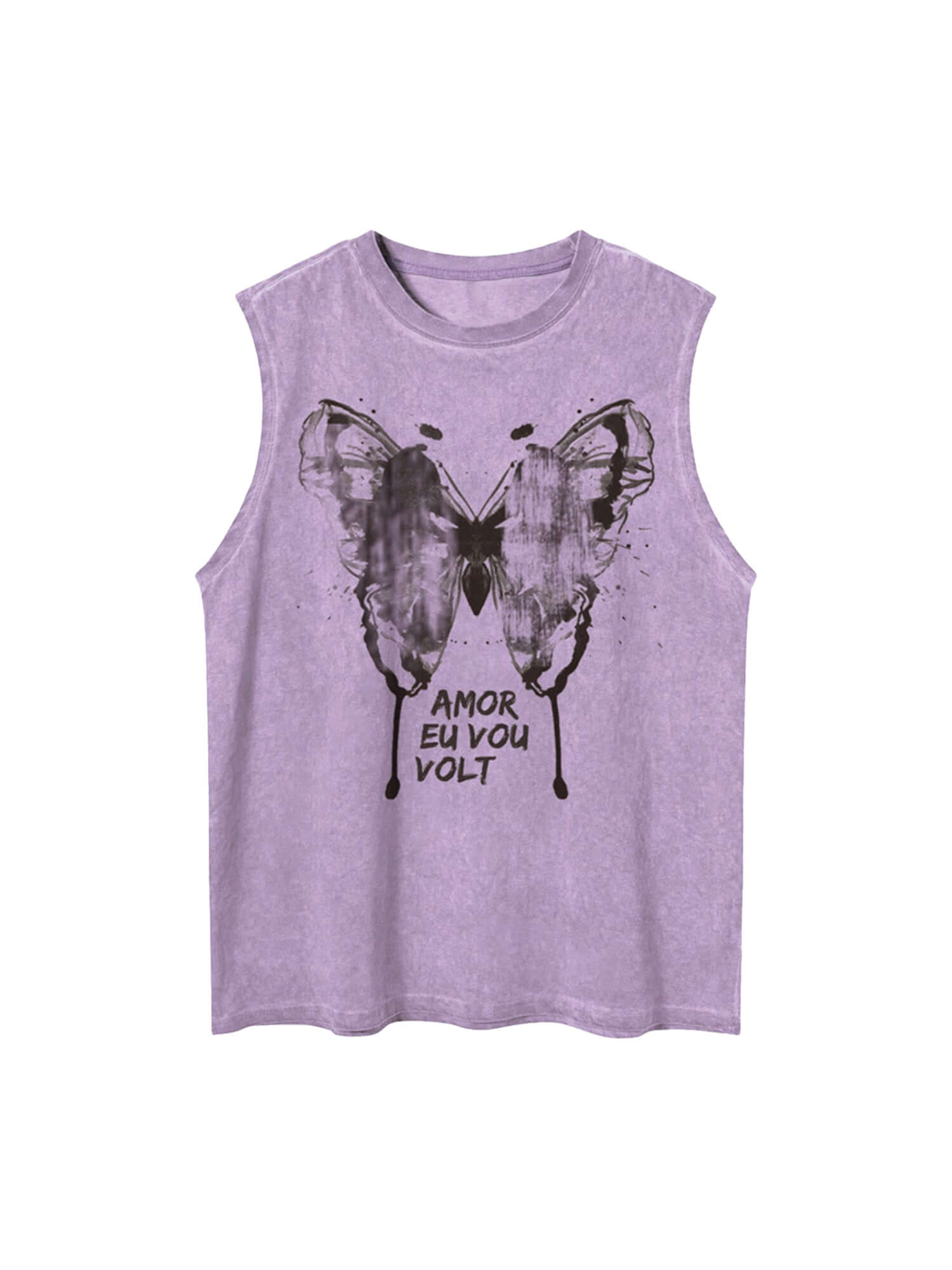 Add bold flair to your warm-weather wardrobe with the Washed Distressed Butterfly Print Vest. Made from a breathable cotton blend, this sleeveless vest features a washed finish and a striking lion graphic that adds power and personality to any casual outf