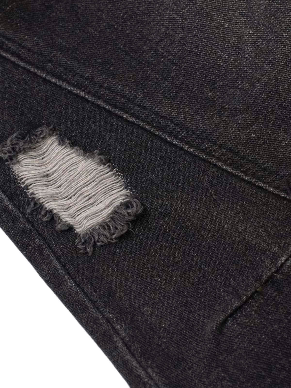 Add effortless edge to your look with the Washed Distressed Jeans. Made from durable denim, these wide-leg jeans feature distressed details for a bold, worn-in street style vibe. The elastic waistband ensures a comfortable, flexible fit — perfect for casu