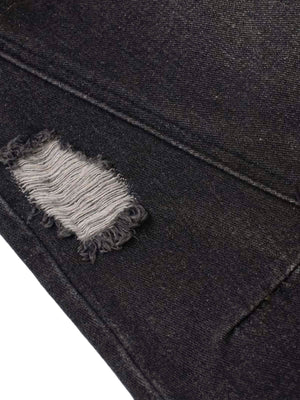 Add effortless edge to your look with the Washed Distressed Jeans. Made from durable denim, these wide-leg jeans feature distressed details for a bold, worn-in street style vibe. The elastic waistband ensures a comfortable, flexible fit — perfect for casu