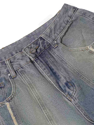 Upgrade your streetwear look with the Washed Distressed Raw Edge Baggy Jeans. Crafted from durable denim, these jeans feature a loose, relaxed fit with stylish side stripes and a raw edge finish for a bold, modern vibe. The elastic waistband ensures all-d