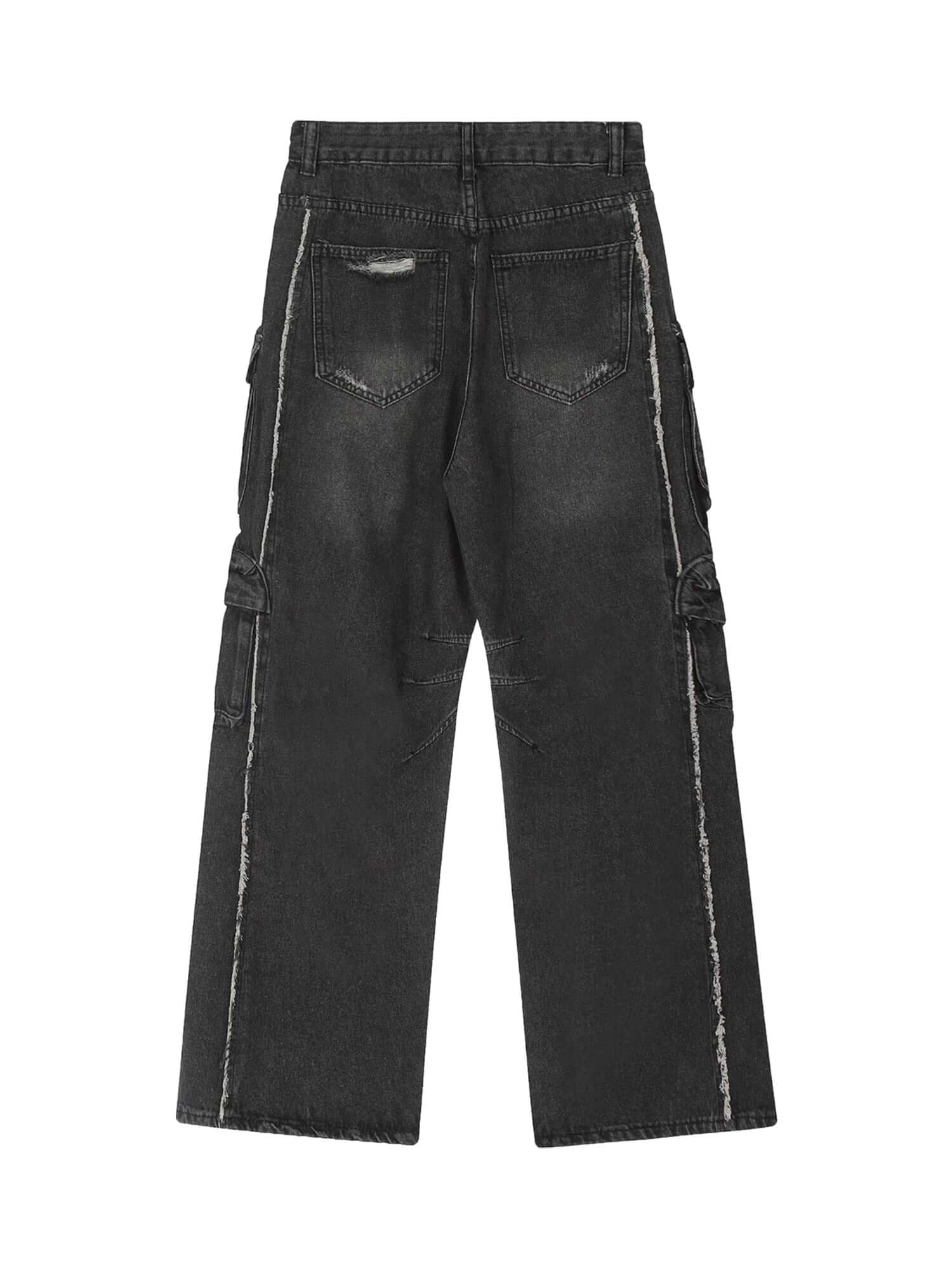 Blend function and fashion with the Washed Multi Pocket Work Cargo Jeans. Made from durable denim, these utility-inspired jeans feature a trendy distressed wash, a loose comfortable fit, and an adjustable waistband for a customizable feel. With multiple s