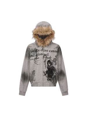 Stay warm and on-trend with the Wasteland Style Cardigan Zip Up Fur Hooded Jacket. Crafted from a soft cotton blend with cozy faux fur trim, this jacket delivers a perfect balance of comfort, warmth, and standout street style. Featuring a drawstring hood,