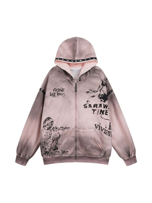Embrace bold expression with the Wasteland Style Distressed Graffiti Hoodie — where raw edge meets creative street fashion. Crafted from a soft cotton blend, this hoodie features a striking tie-dye effect and vibrant graffiti art print, giving it an effor