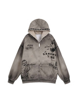 Embrace bold expression with the Wasteland Style Distressed Graffiti Hoodie — where raw edge meets creative street fashion. Crafted from a soft cotton blend, this hoodie features a striking tie-dye effect and vibrant graffiti art print, giving it an effor