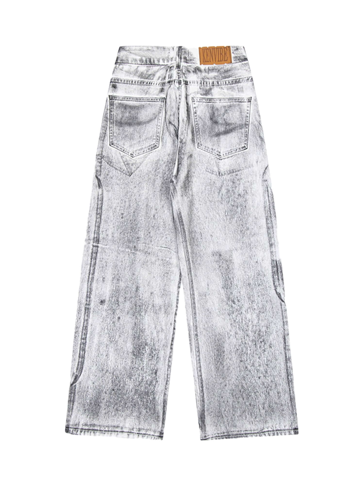 Wasteland Style Niche Design Dirty White Loose Jeans Streetwear