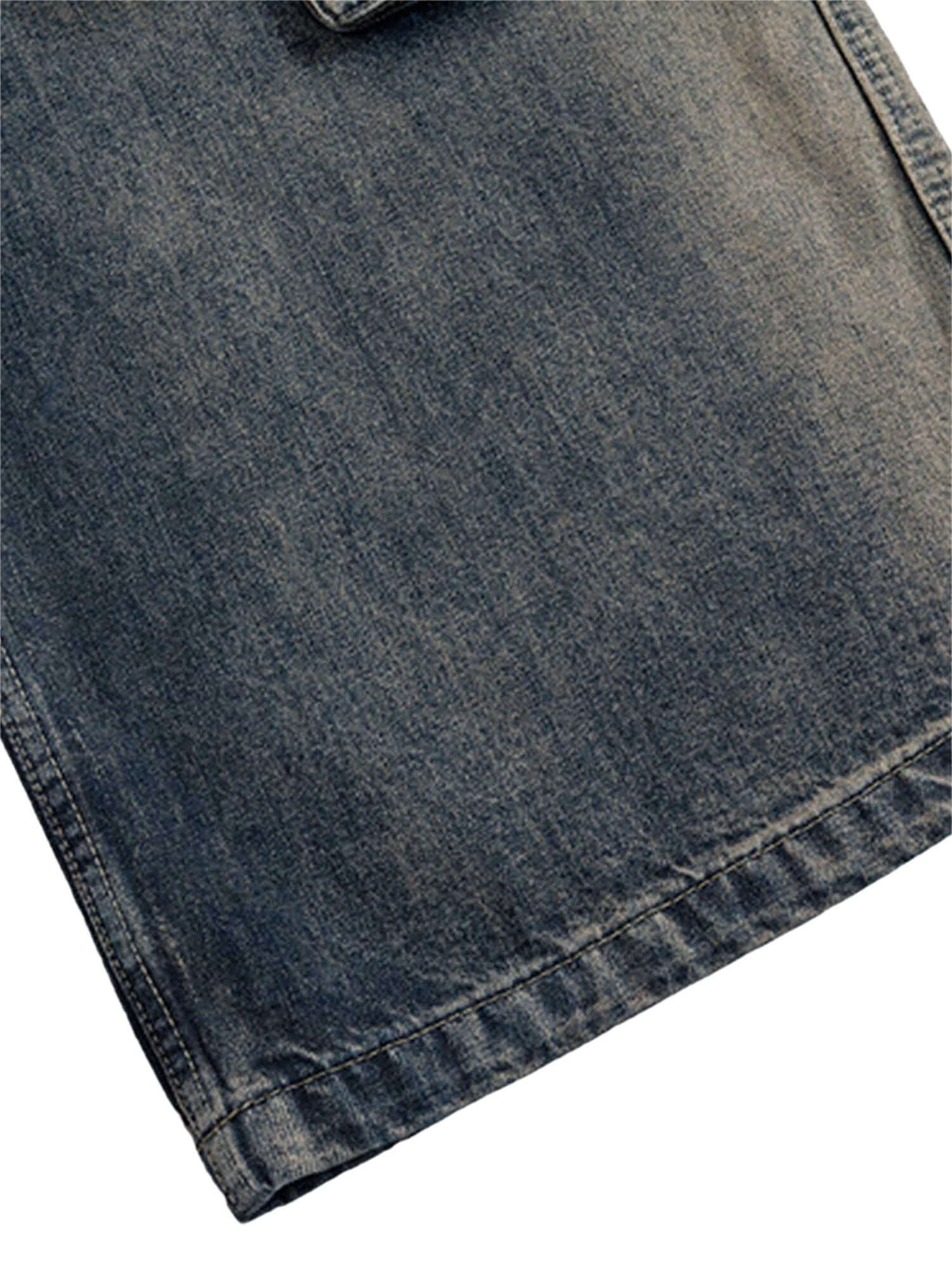 Elevate your casual style with the Wide Leg Multi Pocket Straight Leg Loose Jeans. Crafted from durable denim, these jeans feature a relaxed wide-leg silhouette, multiple side pockets for practicality, and an adjustable drawstring for a customizable fit.