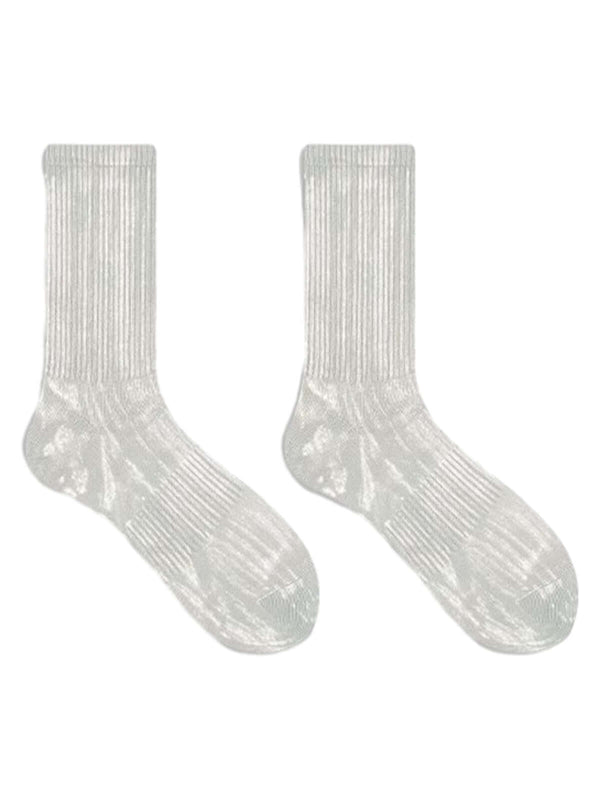 Add a breezy, stylish touch to your summer outfits with the Workwear Distressed Tie-Dyed Socks — the perfect blend of minimalist design and casual chic. Made from sheer, lightweight nylon, these socks feature a subtle ribbed texture and elastic cuffs for