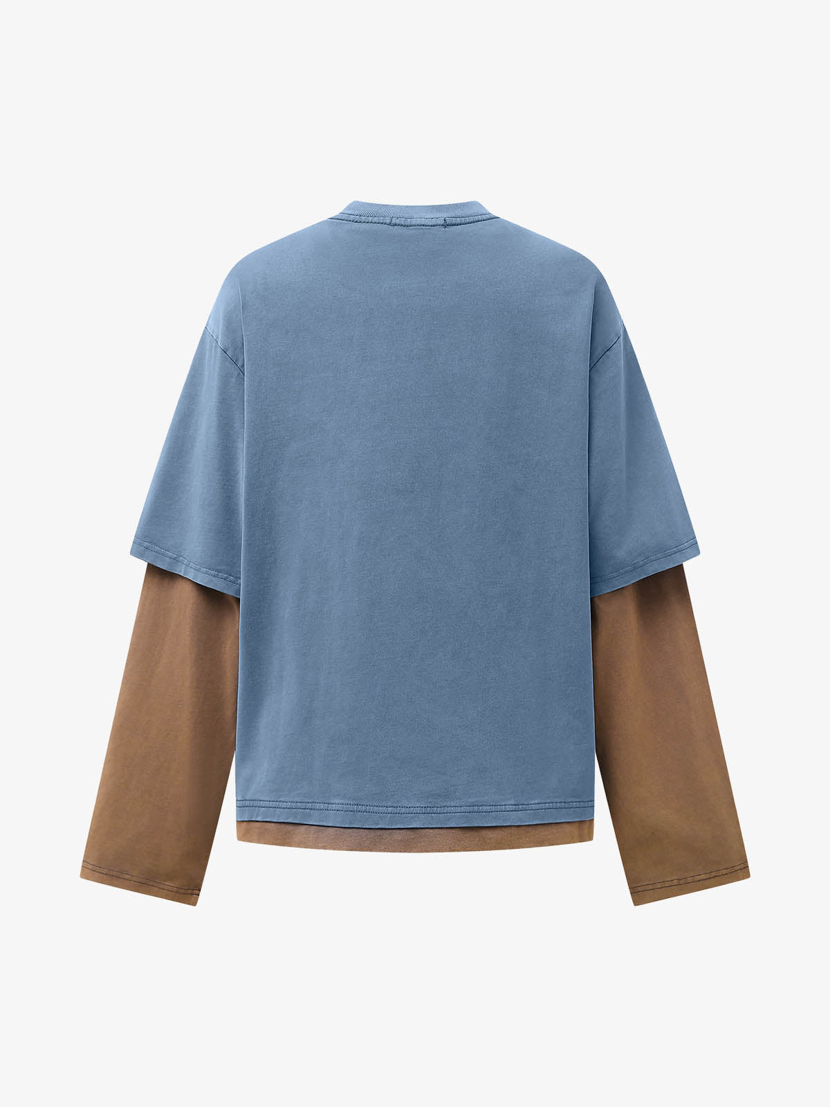Street Color Matching Faux Two-Piece Printed T-Shirt - image 4
