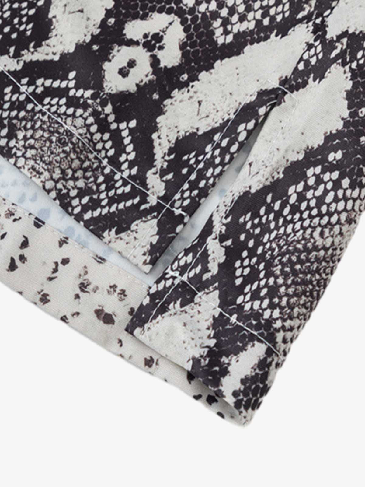 Street Snake Print Short-Sleeved Floral Shirt - image 4