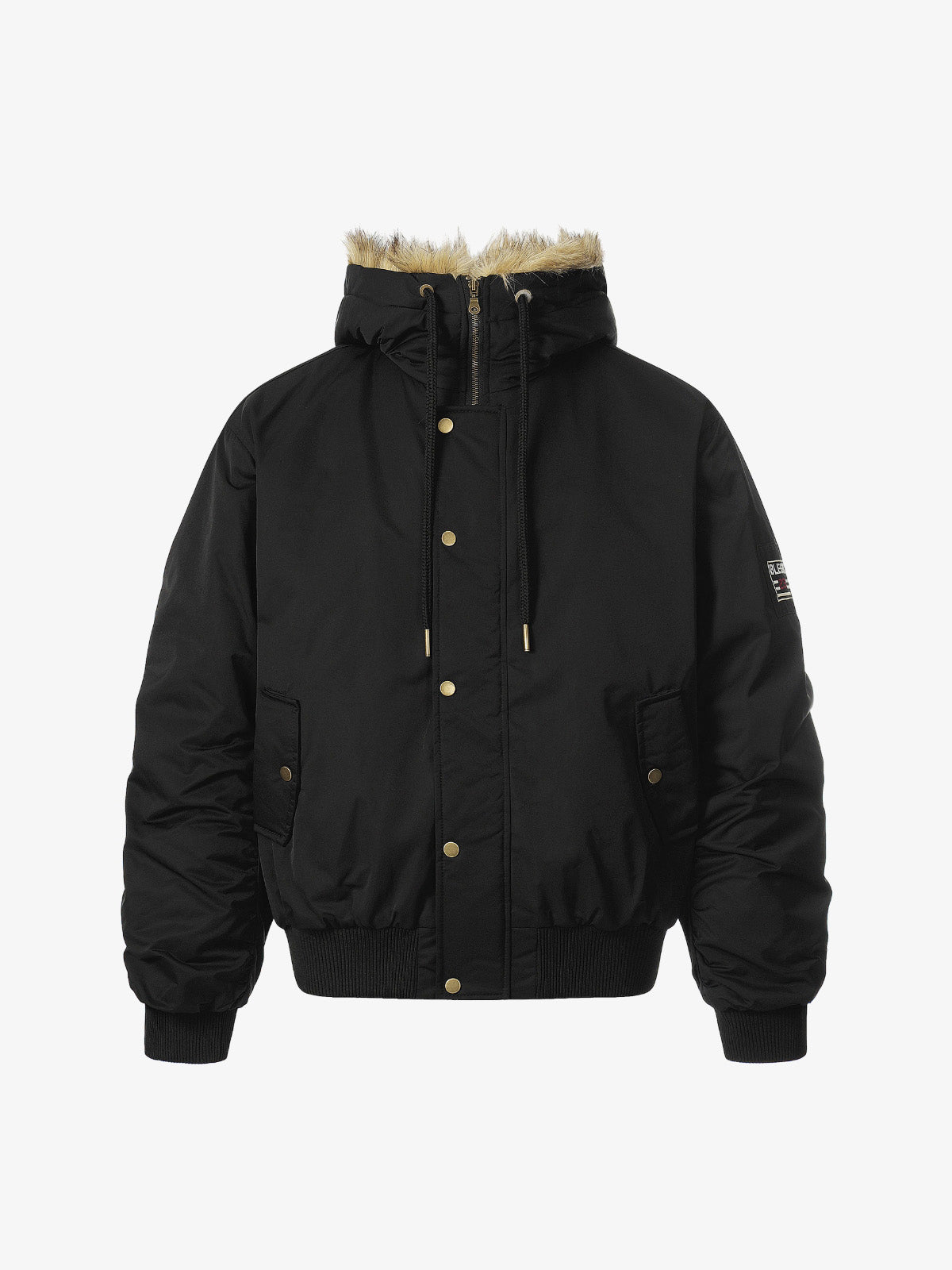 Retro Leopard Print Fur Collar Hooded Padded Jacket