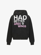 Casual Lettering Pattern Zippered Hooded Cardigan Sweatshirt