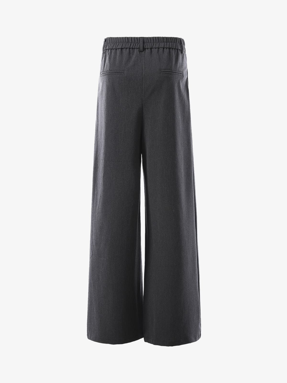 Retro Asymmetric Waist Loose Wide-Leg Trousers - image 3