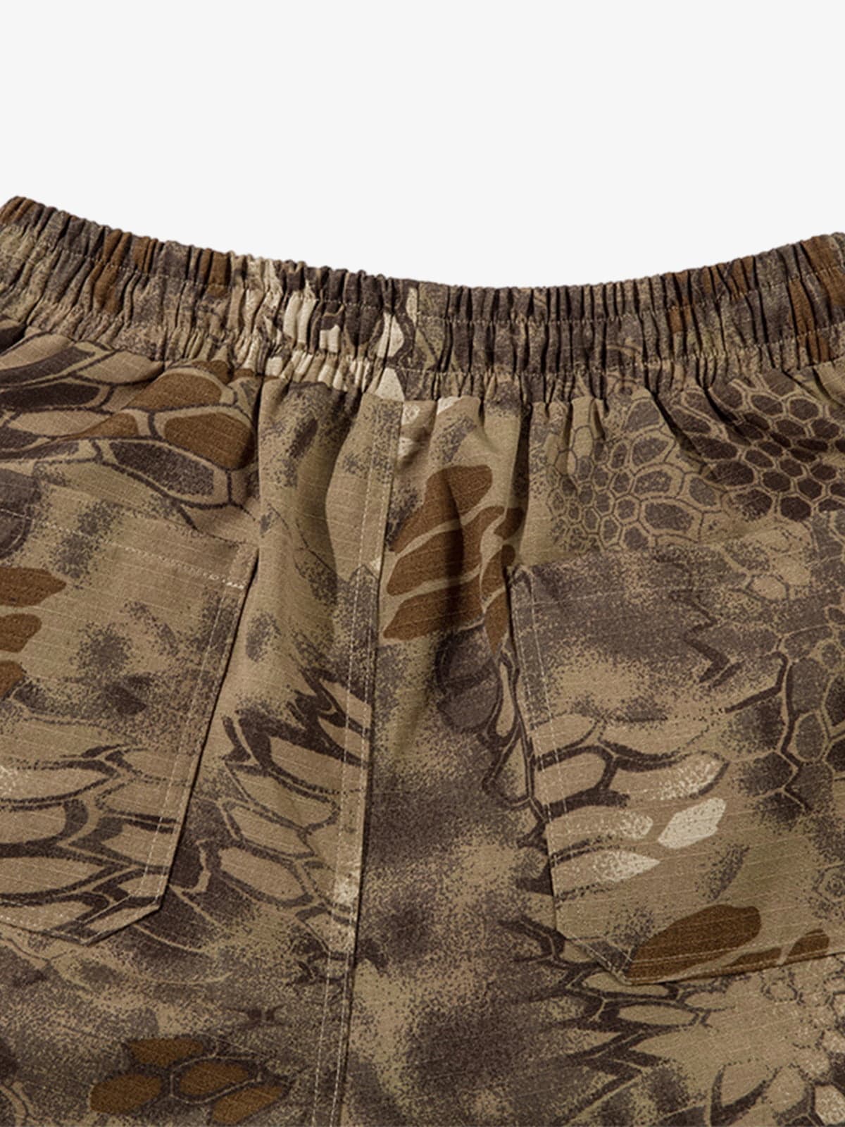 Adjustable Drawstring Python Camouflage Barrel Cargo Pants - image 7