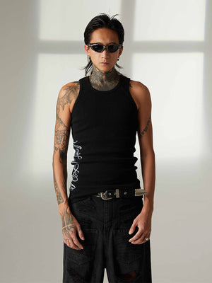 Street Ribbed Slim Fit Printed Vest - thumbnail 2