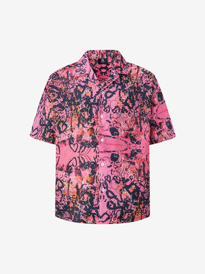 Graffiti Print Short-Sleeved Shirt - thumbnail 1