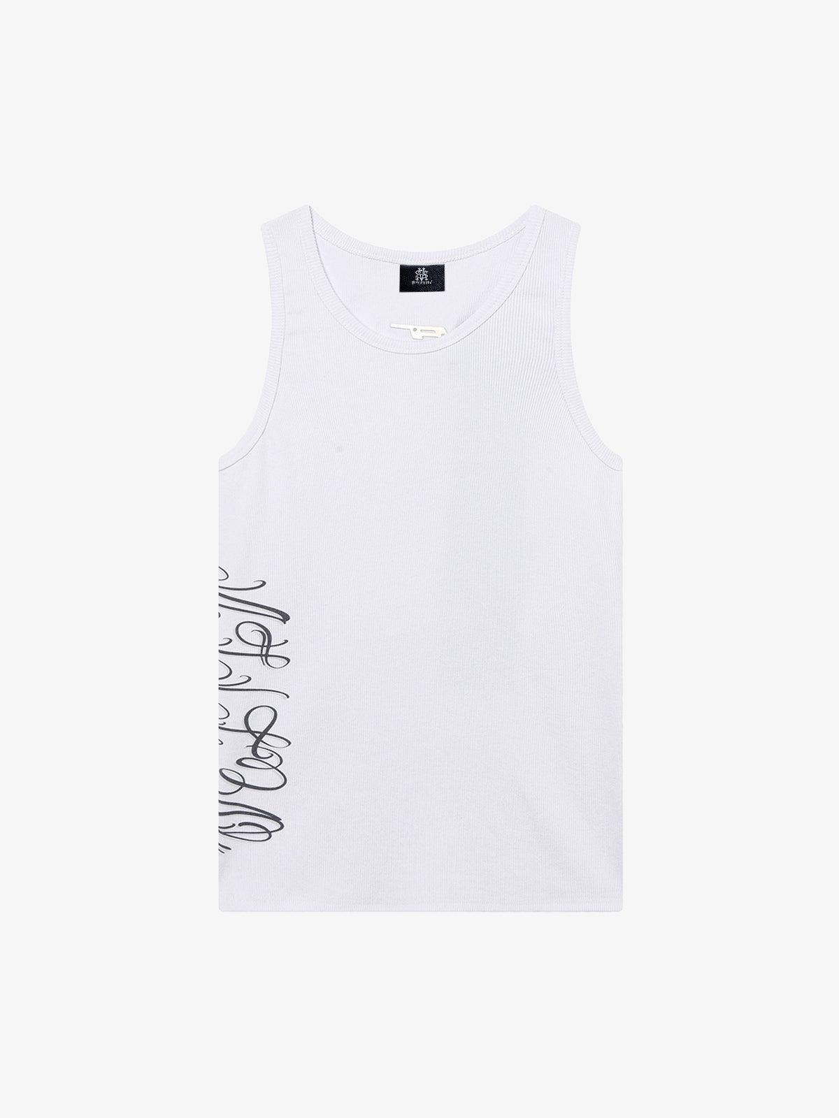 Street Ribbed Slim Fit Printed Vest - White