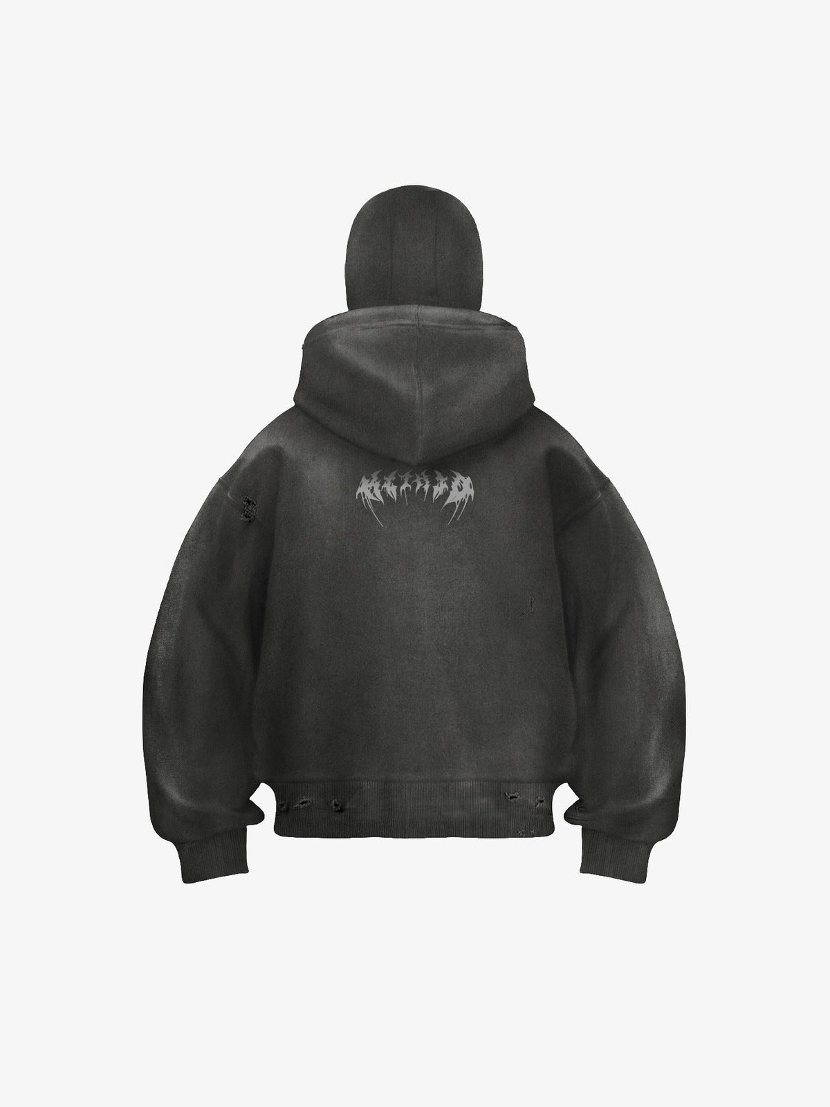 Ski mask hoodie – Dark Grey, back view | XoKool