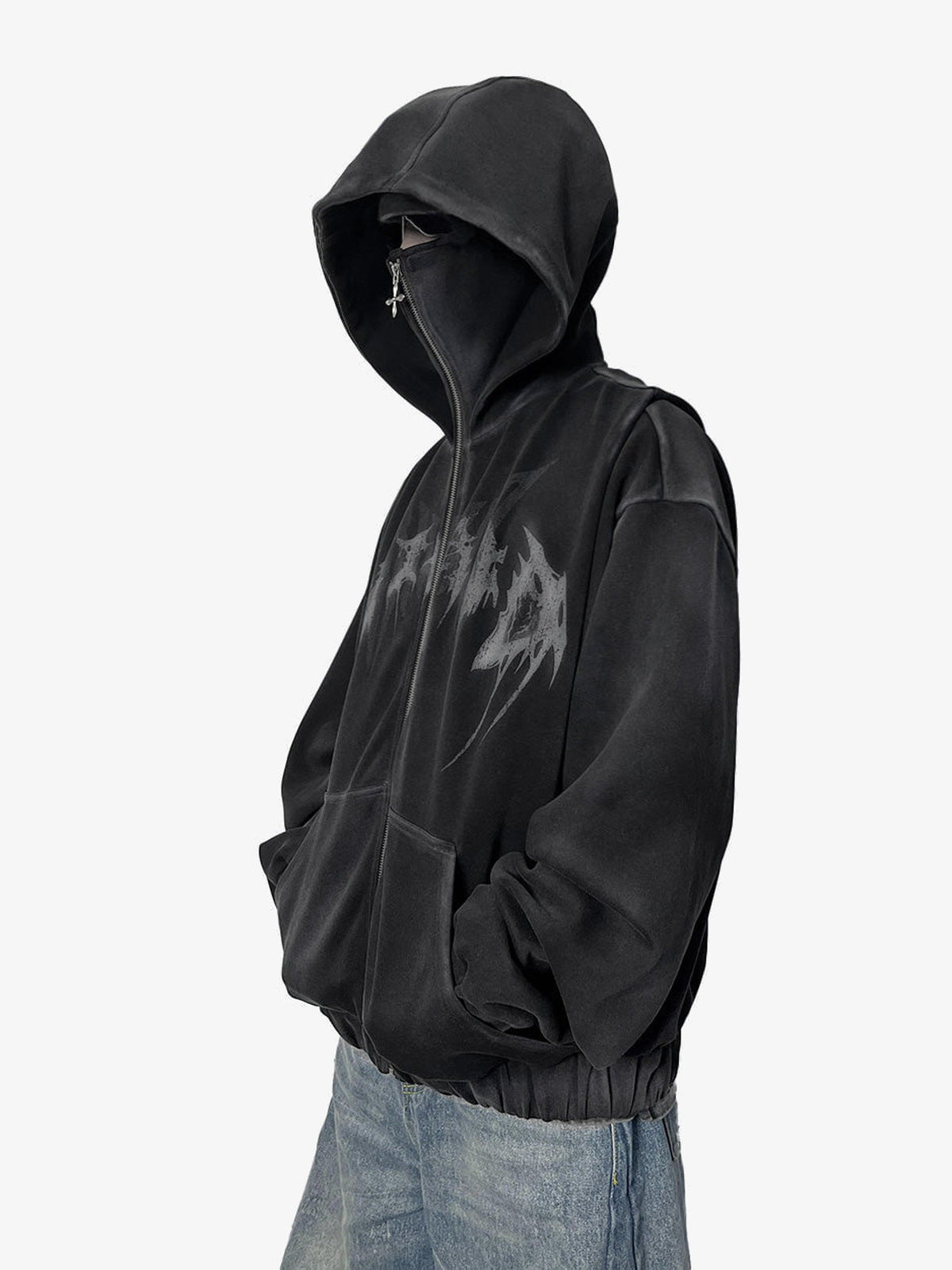 Ski mask hoodie – on model, side | XoKool