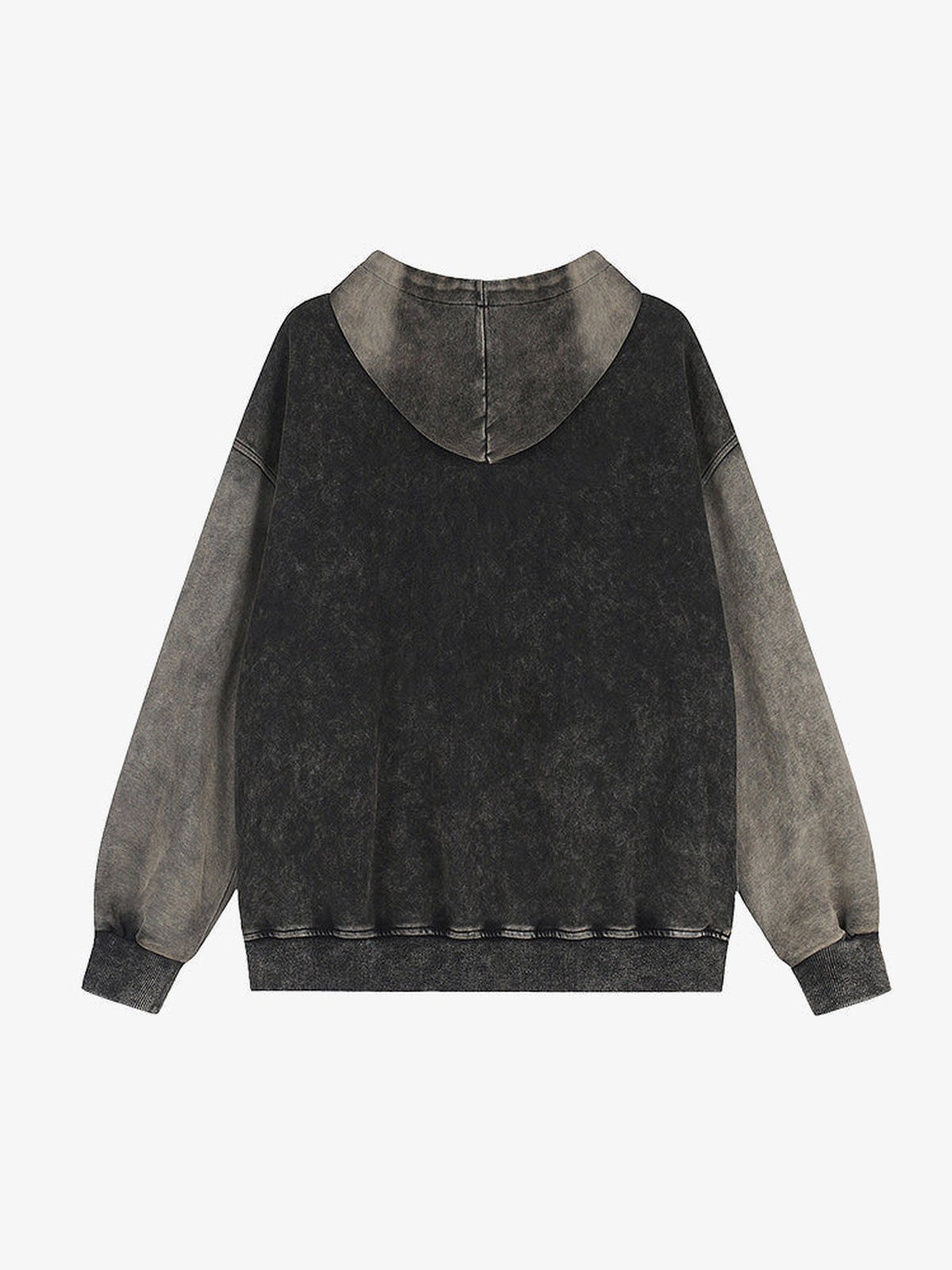 Hoodie acid wash con cierre y estampado de caballo – vista trasera | XoKool