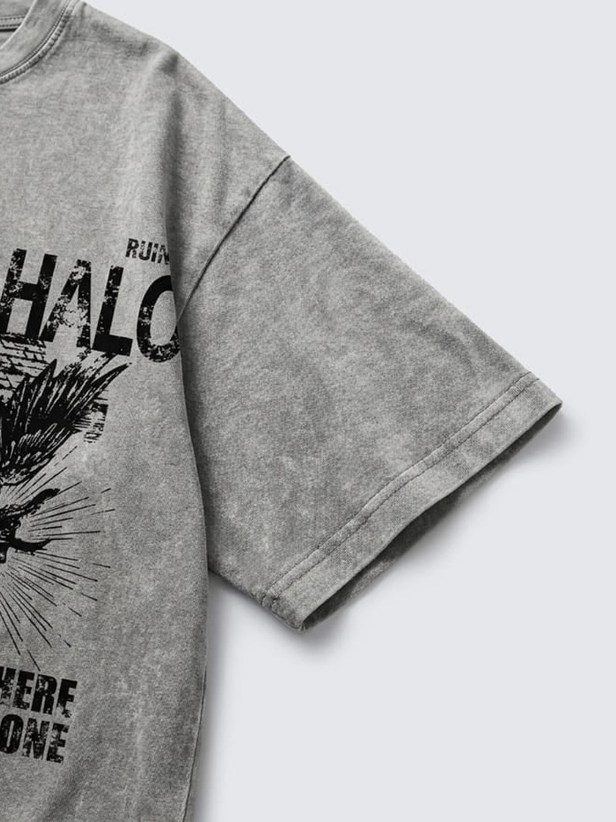 Acid wash angel tee – sleeve close-up | XoKool