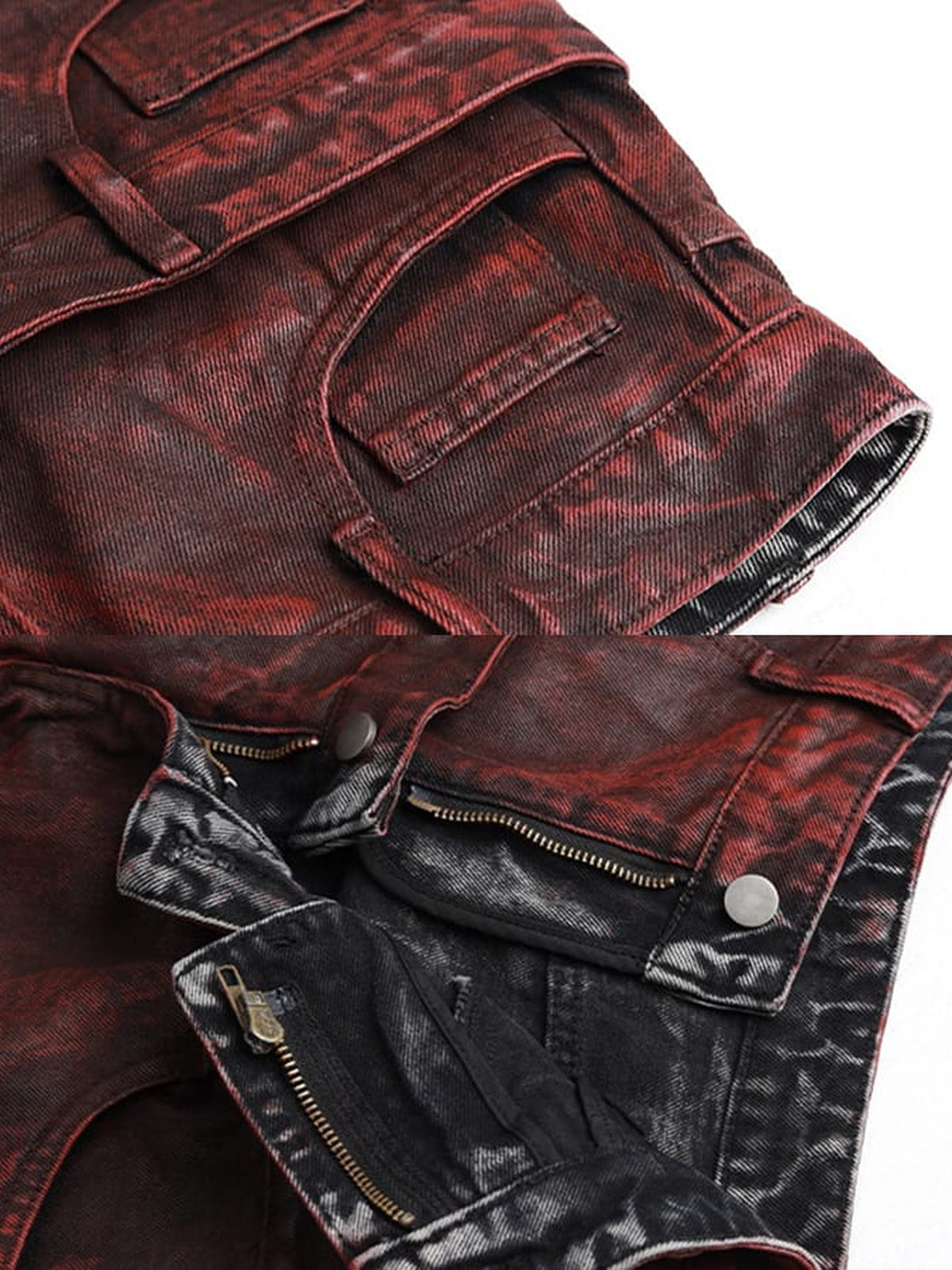 Acid Wash Wide Leg Jeans – Detailansicht | XoKool